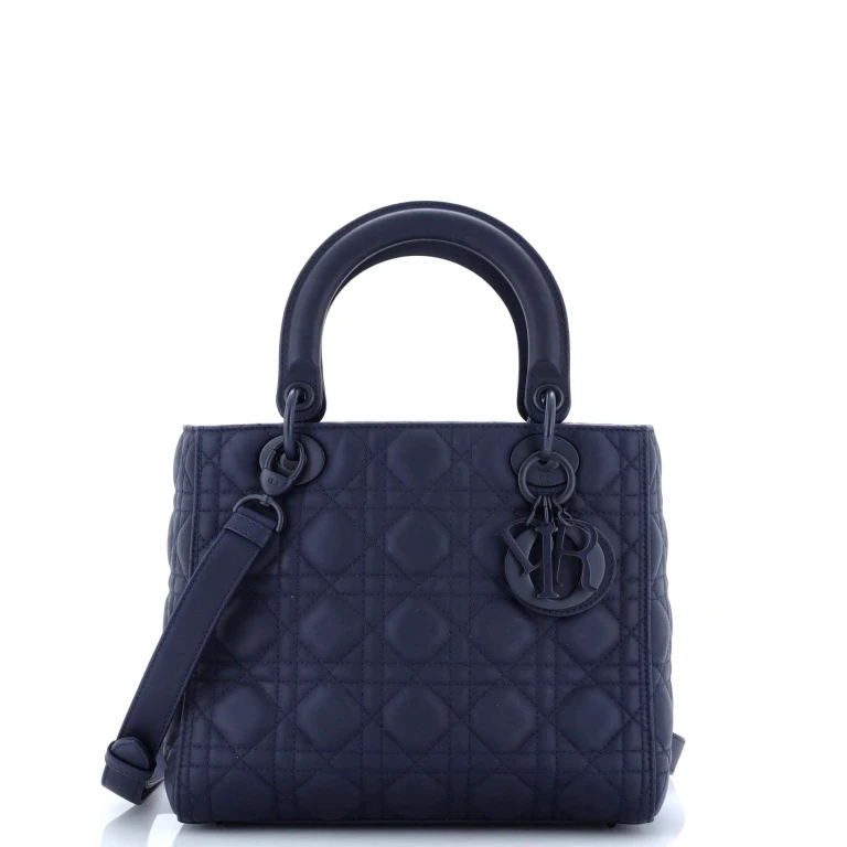 Ultra Matte Lady Dior Bag Cannage Quilt Calfskin Medium