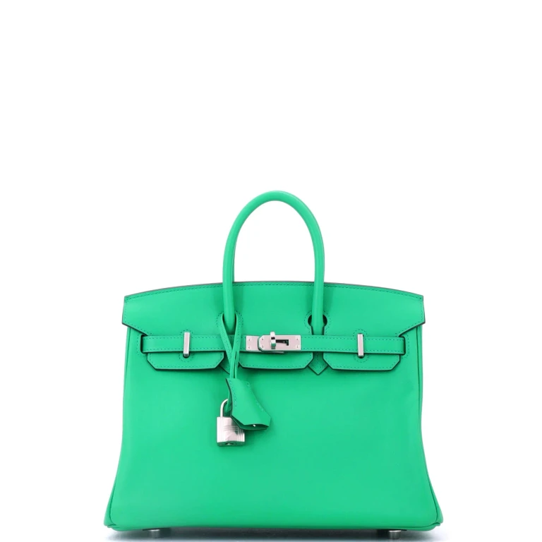 Birkin Handbag Menthe Swift with Palladium Hardware 25