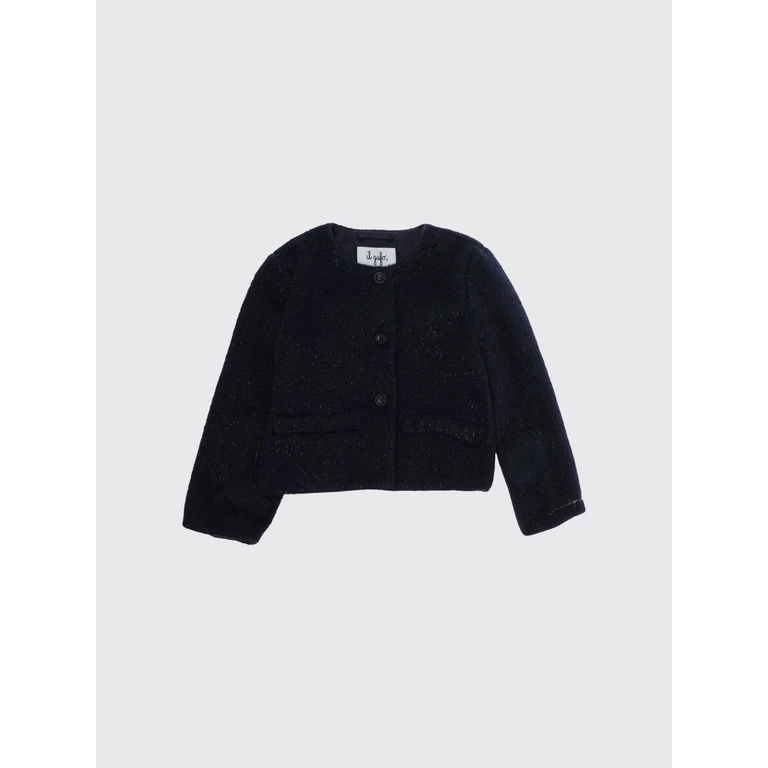 Girl's Short Velvet Coat with Crew Neck (GR0005W5019495)
