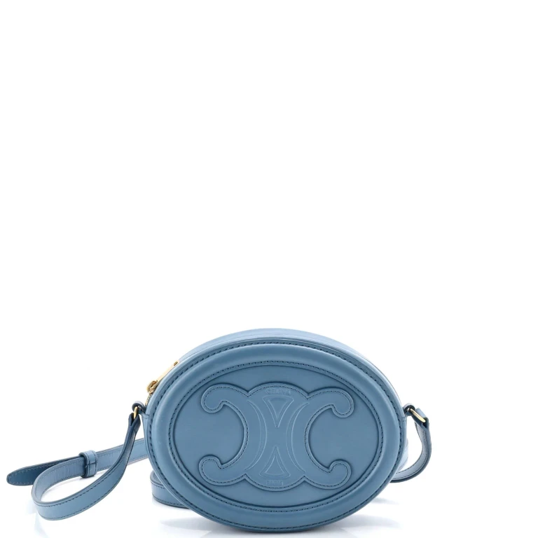 Triomphe Oval Crossbody Bag Leather Mini