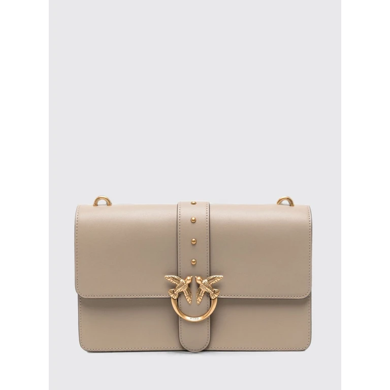 Love One Classic Umhängetasche aus glattem Leder mit Nieten und Logo