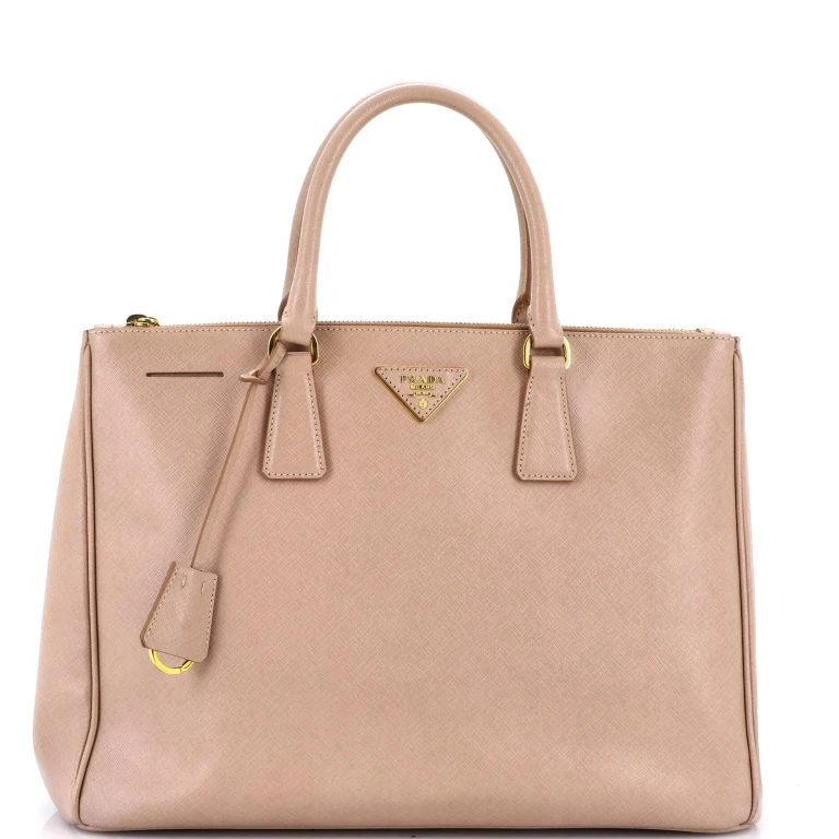 Double Zip Lux Tote Saffiano Leather Large
