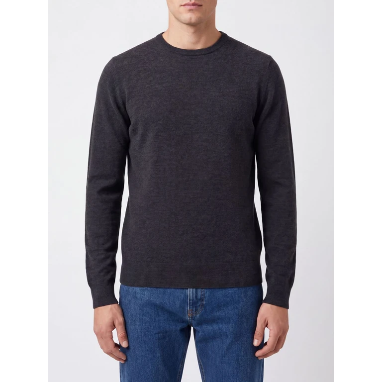Pure Wool Long-Sleeved Crewneck Jumper (B2P00016W0200755)