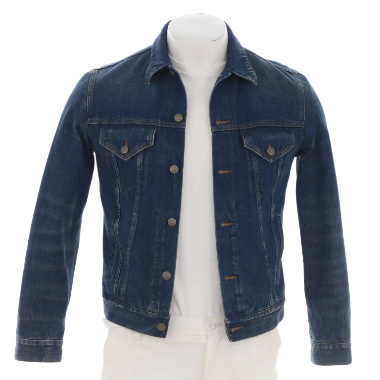 Button Up Jacket Embroidered Denim