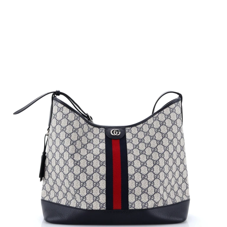 Ophidia Open Bucket Bag GG Coated Canvas with Leather Medium