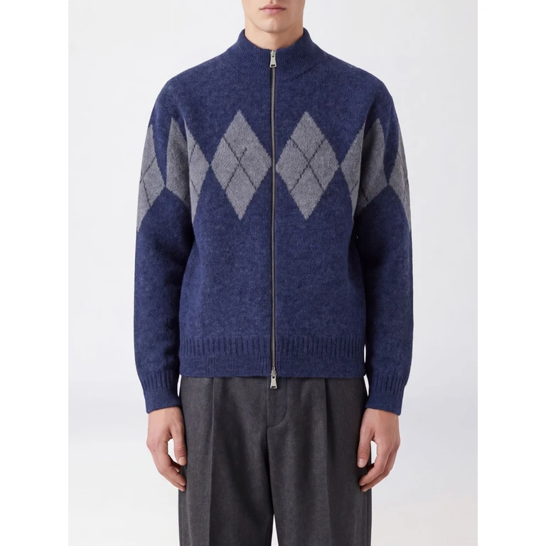 Argyle Wool and Alpaca-Blend Zip-Up Cardigan (CXG4KT13KMLB)