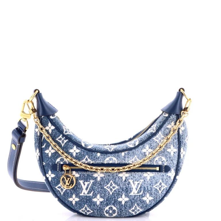 Loop Handbag Monogram Jacquard Denim