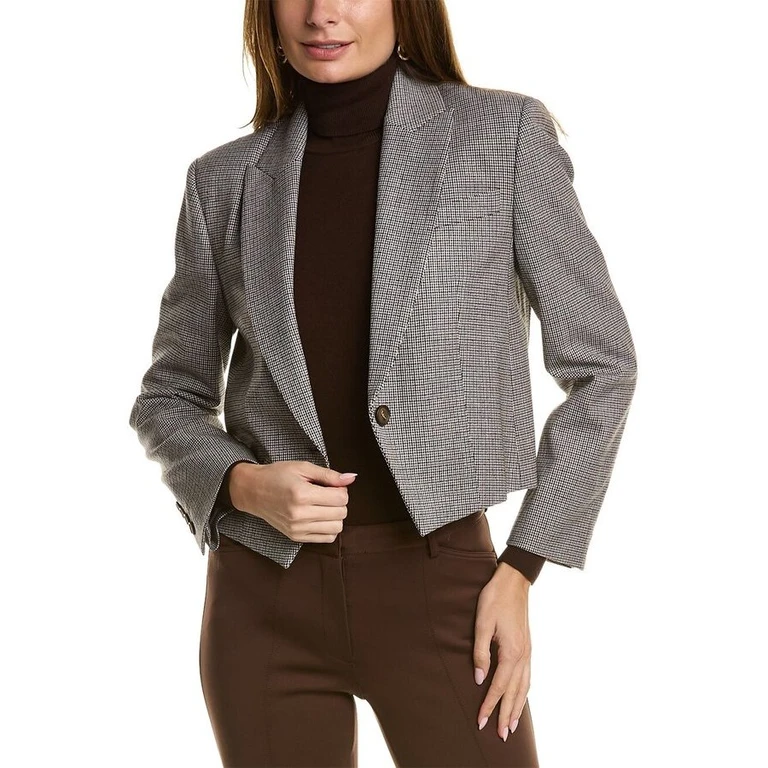 Women's Cream Wool Cropped Blazer