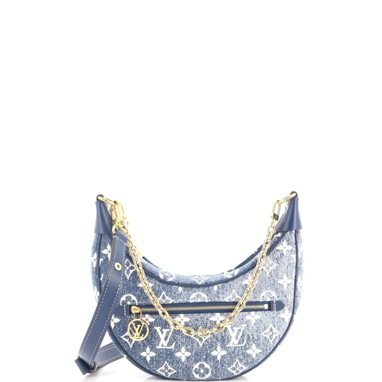 Loop Handbag Monogram Jacquard Denim