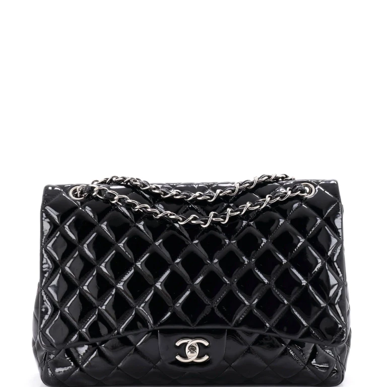 Classic Single Flap Bag Quilted Patent Maxi