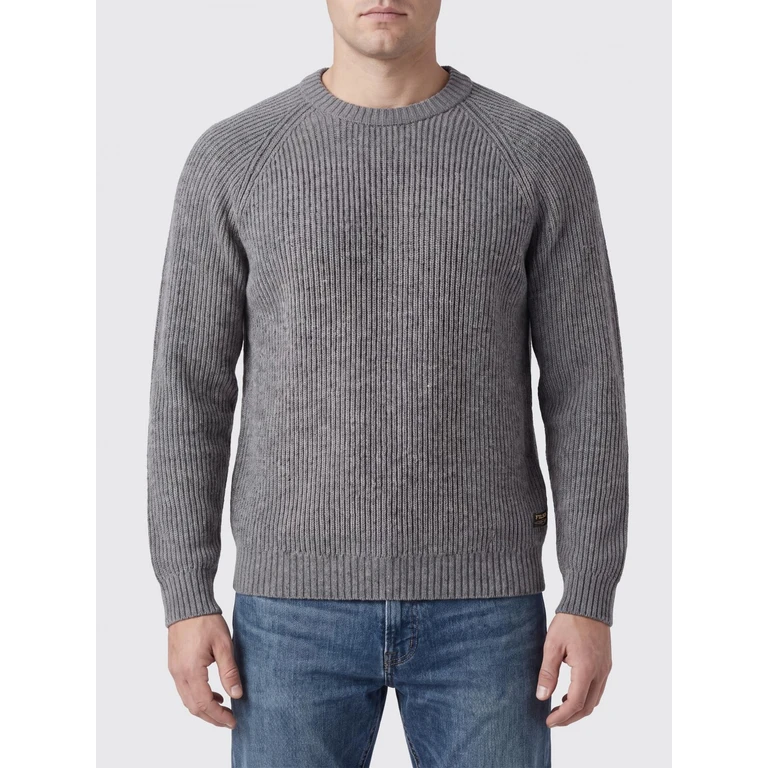 Long-Sleeved Wool Turtleneck Jumper with Button Closure and Ribbed Trims (FMMAG0058UF0633185)