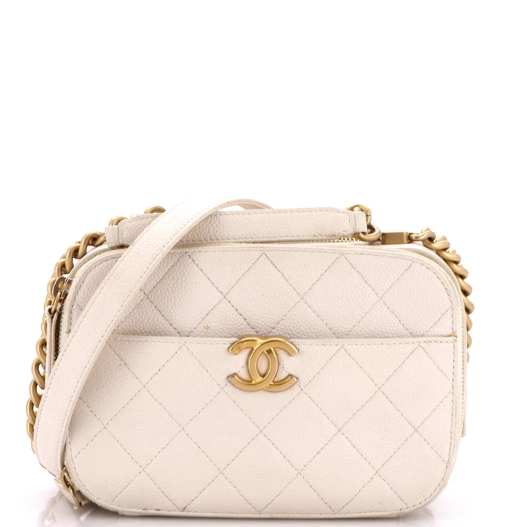 CC Top Handle Camera Bag Quilted Caviar Medium