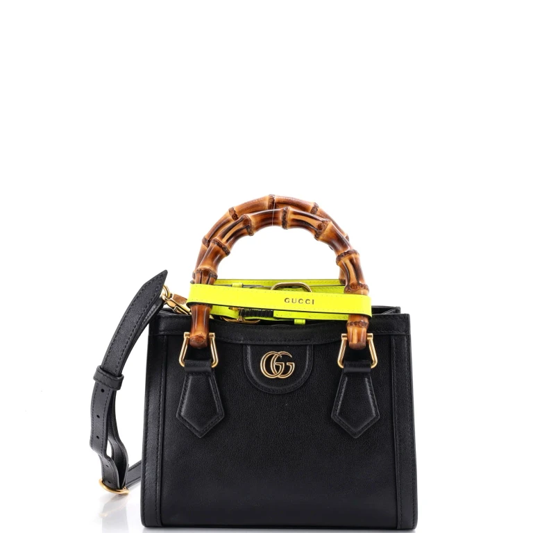 Diana NM Bamboo Handle Tote Leather Mini