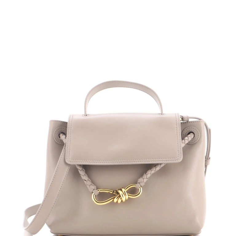 Ciao Ciao Top Handle Bag Leather with Intrecciato Detail Small