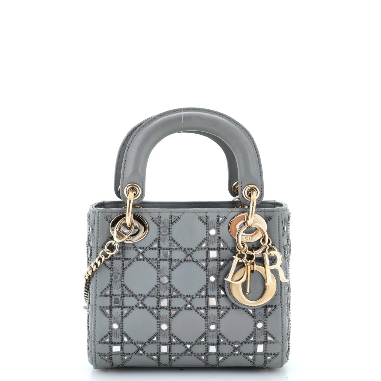 Lady Dior Chain Bag Cannage Beaded Leather Mini
