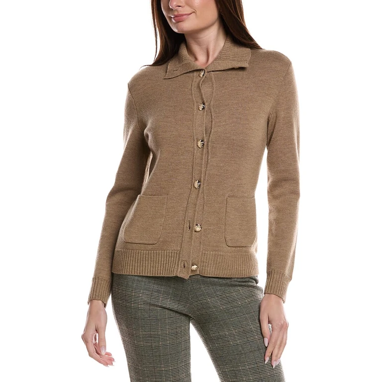 Merino Wool Epaulet Sweater Jacket