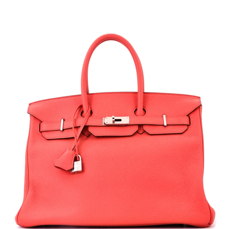 Birkin Handbag Bougainvillier Togo with Palladium Hardware 35