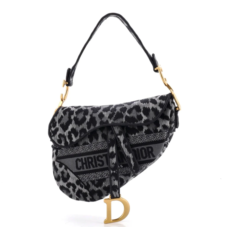 Saddle Handbag Mizza Embroidered Canvas Medium