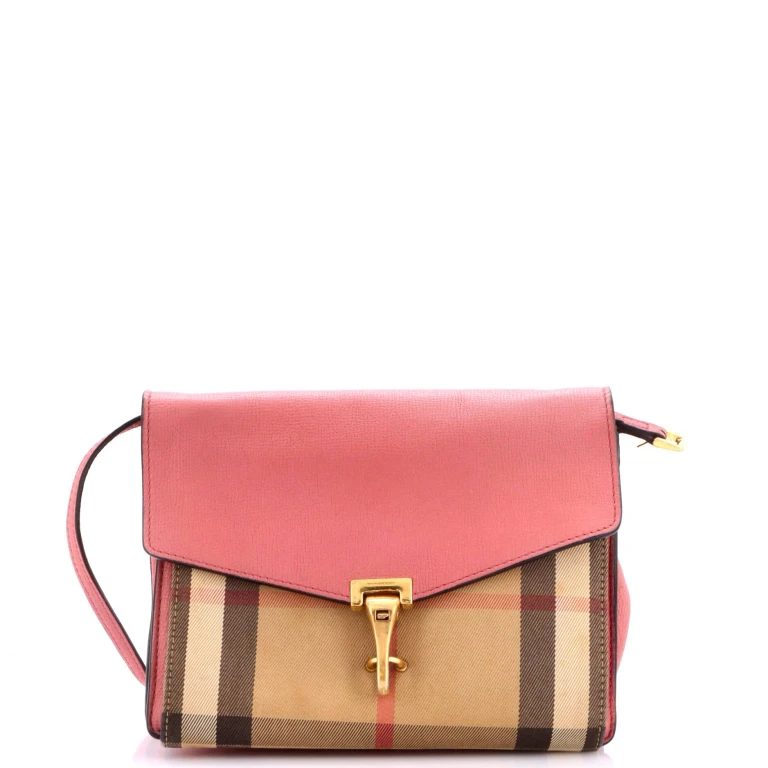 Macken Crossbody Bag Leather and House Check Canvas Baby