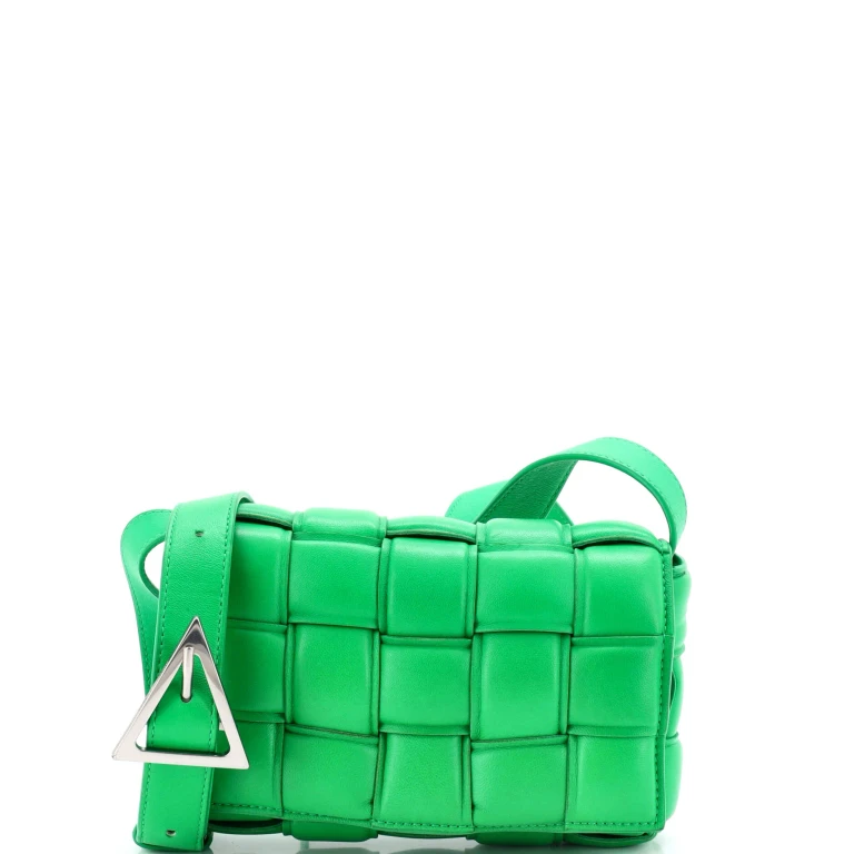 Cassette Crossbody Bag Padded Maxi Intrecciato Leather Small