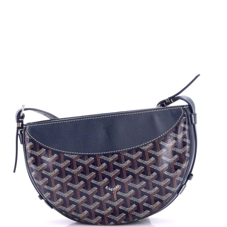 Hirondelle Shoulder Bag Coated Canvas and Leather