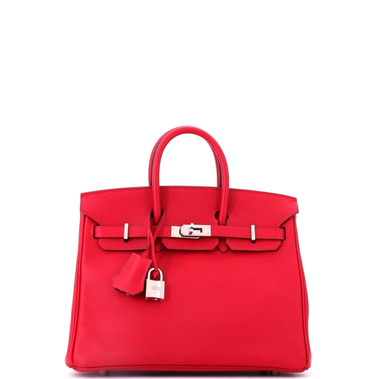 Birkin Handbag Rouge Casaque Epsom with Palladium Hardware 25