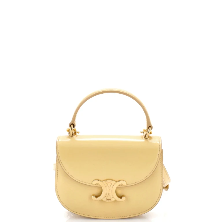 Triomphe Besace Clea Top Handle Flap Bag Leather Mini