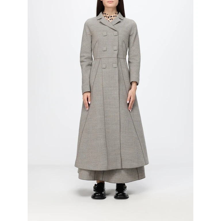 Long Double-Breasted Wool Blend Coat with a Slim Fit (060854150502)