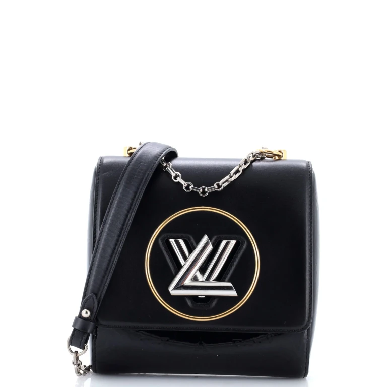 Pochette Twist Handbag Leather with Monogram Vernis