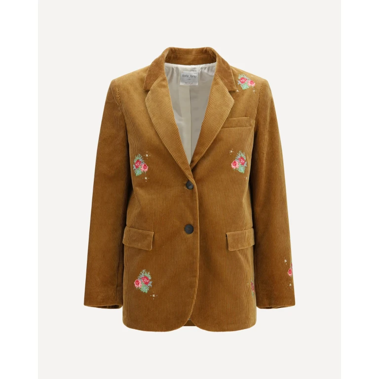 FORTE_FORTE Bouquet velvet single-breasted Jacket with embroidery Female II