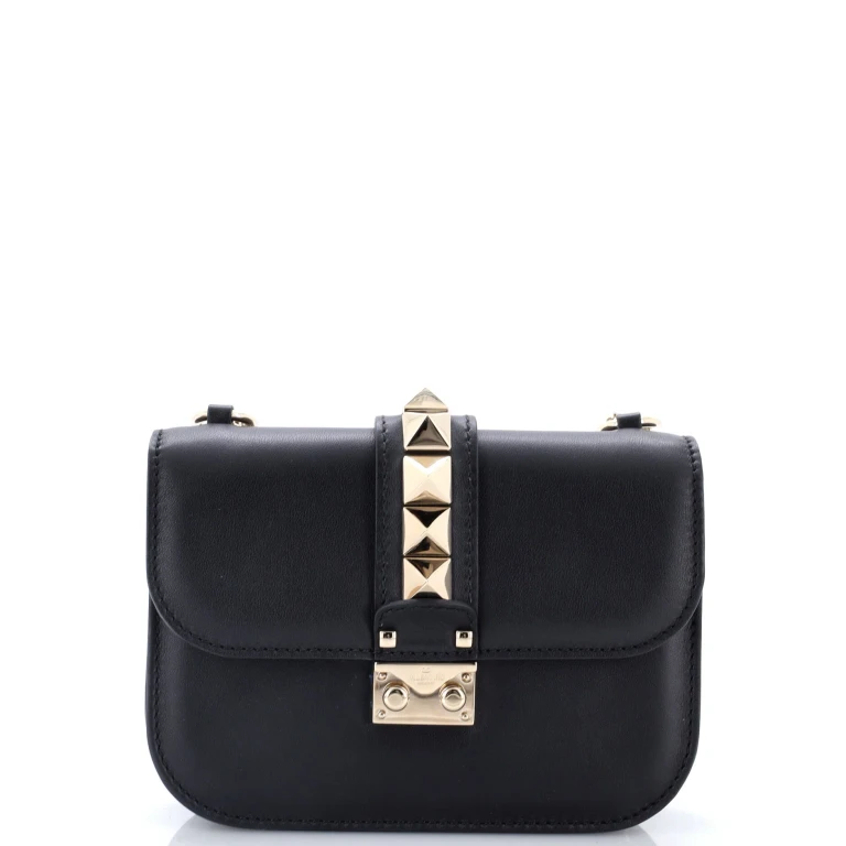Glam Lock Shoulder Bag Leather Small