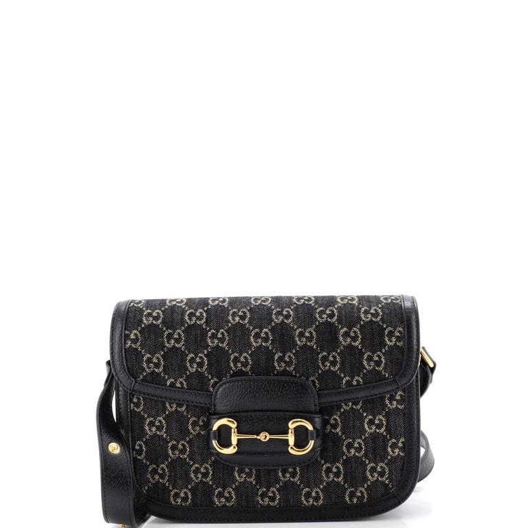 Horsebit 1955 Shoulder Bag GG Denim Small