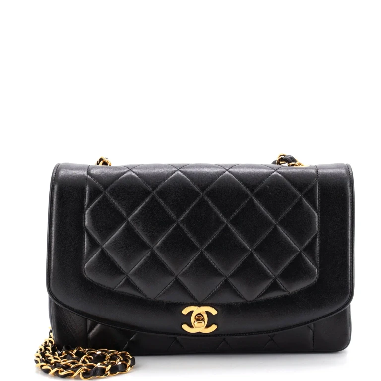 Vintage Diana Flap Bag Quilted Lambskin Medium