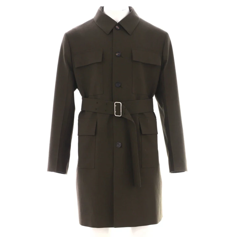Men's Four Pocket Single Breasted Coat Wool