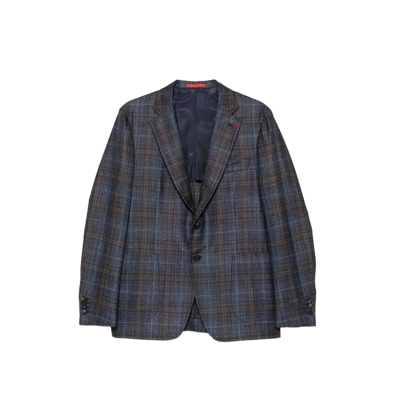 Check-pattern Single-breasted Blazer