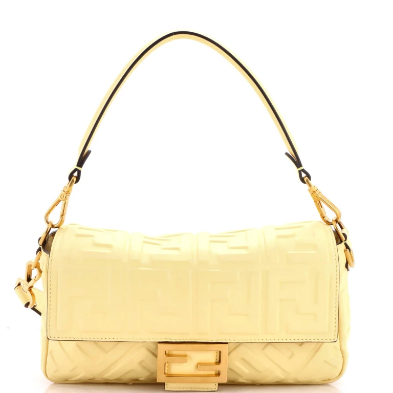 Baguette NM Bag Zucca Embossed Leather Medium