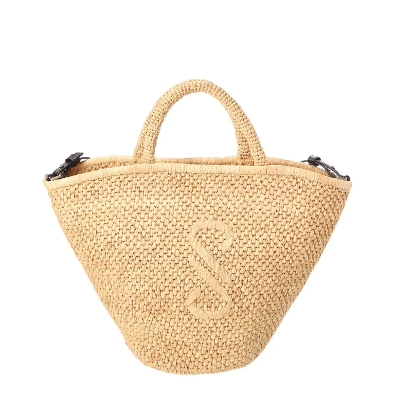 Raffia & Leather Tote
