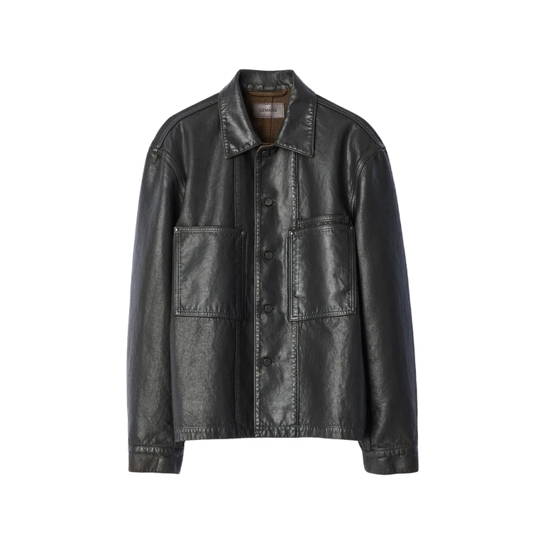 Workwear Overshirt In Coated Denim