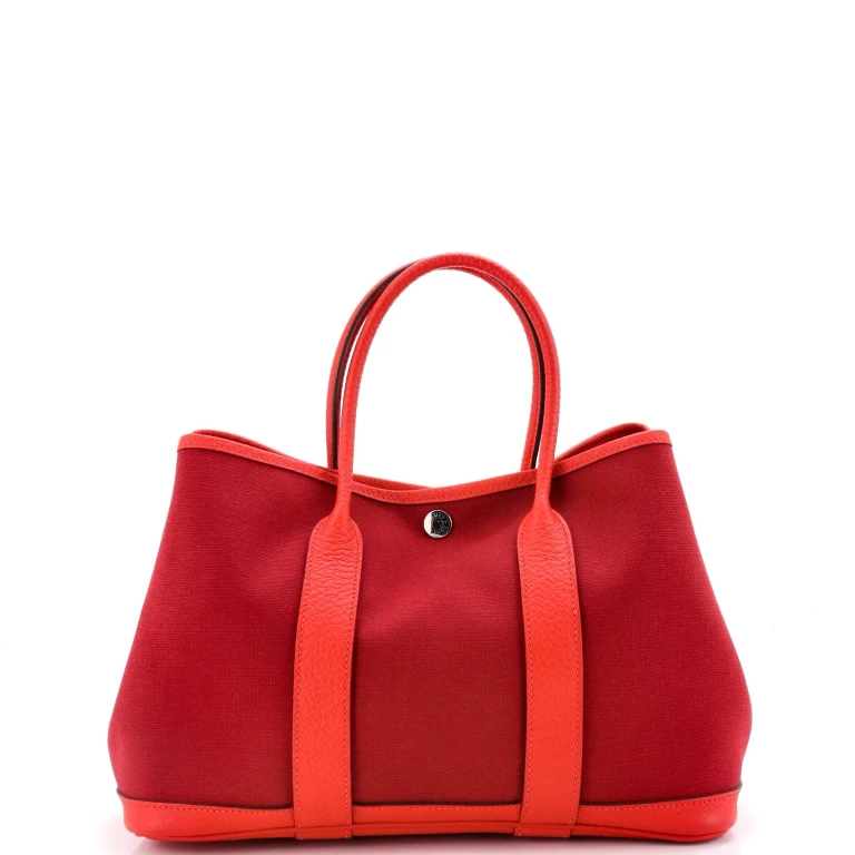 Garden Party Tote Toile and Leather 30
