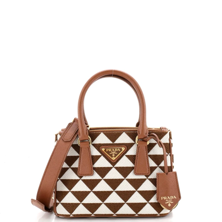 Galleria Double Zip Tote Printed Fabric Mini