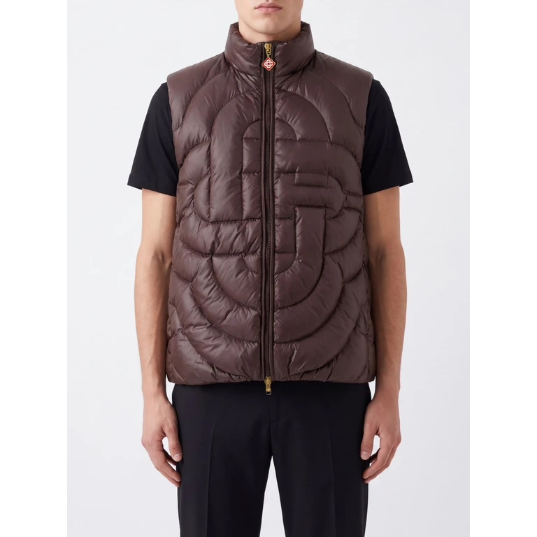 Quilted Nylon Padded Gilet with High Neck and Zip Closure (MPF26OT25101)