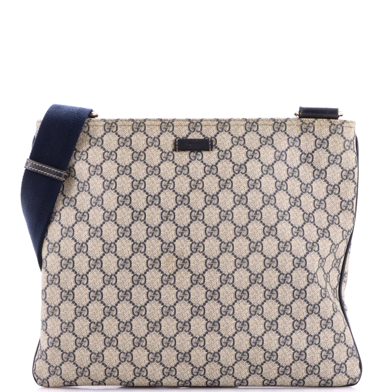 Zip Top Messenger Bag GG Coated Canvas Large