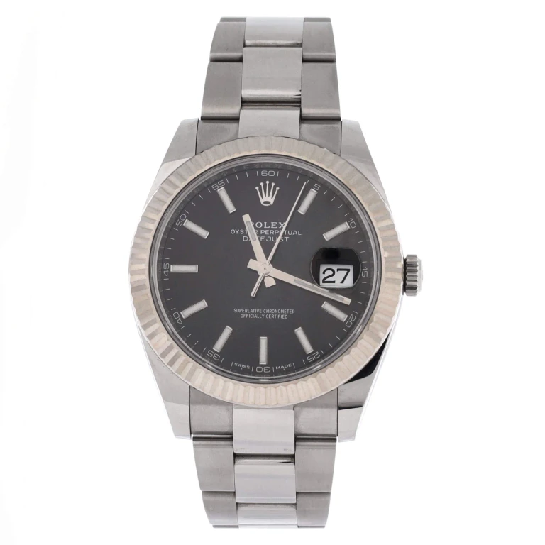 Oyster Perpetual Datejust Automatic Watch Stainless Steel and White Gold 41