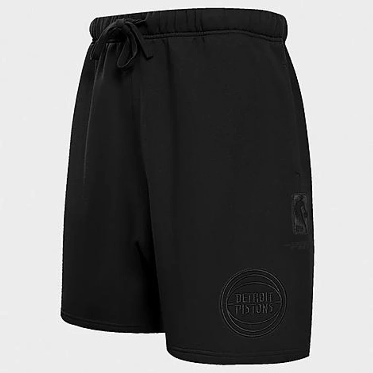 Pro Standard Men's Detroit Pistons NBA Neutral Fleece Shorts in Black Size: Small