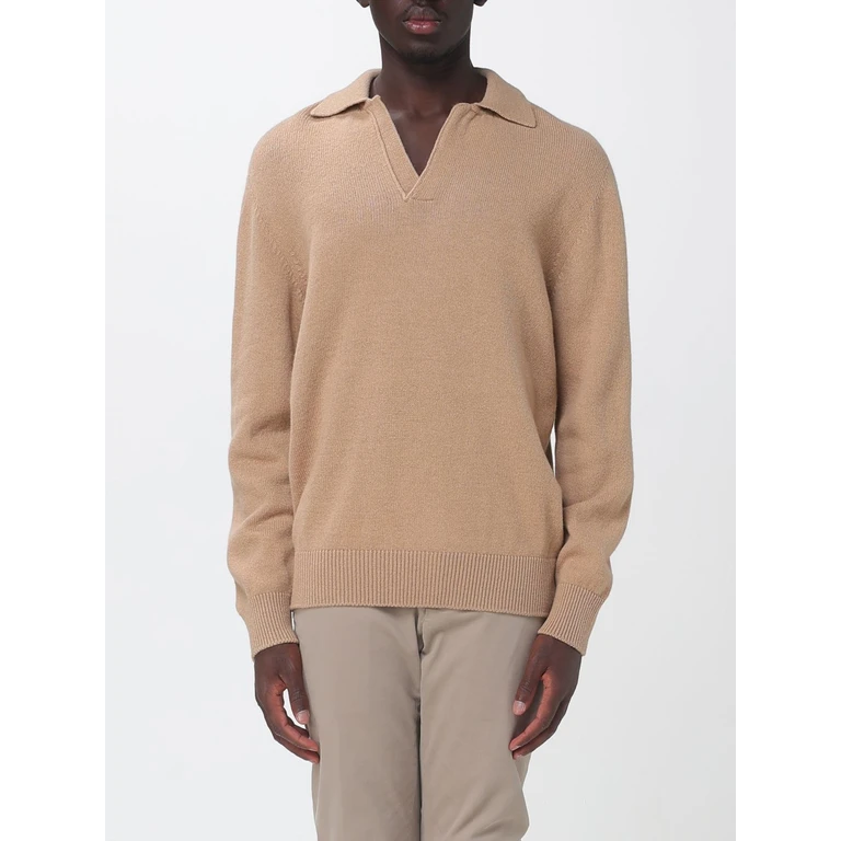 Long-Sleeved Merino Wool and Cashmere Knit Polo (F6LAMAKP003178)