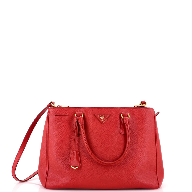 Double Zip Lux Tote Saffiano Leather Large