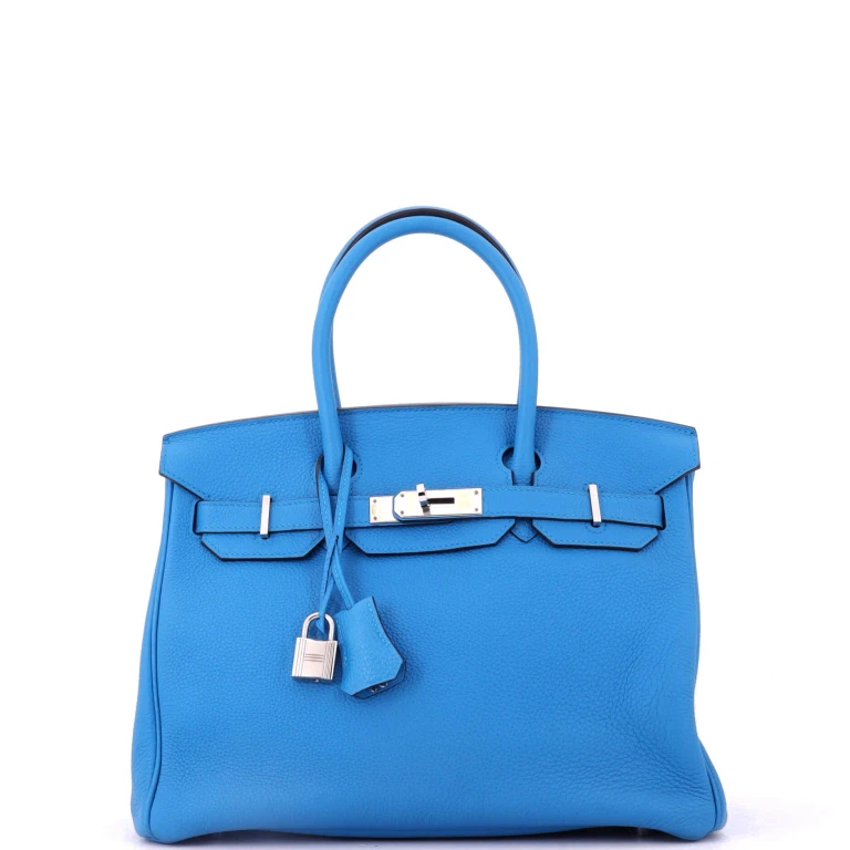 Birkin Handbag Bleu Zanzibar Togo with Palladium Hardware 30