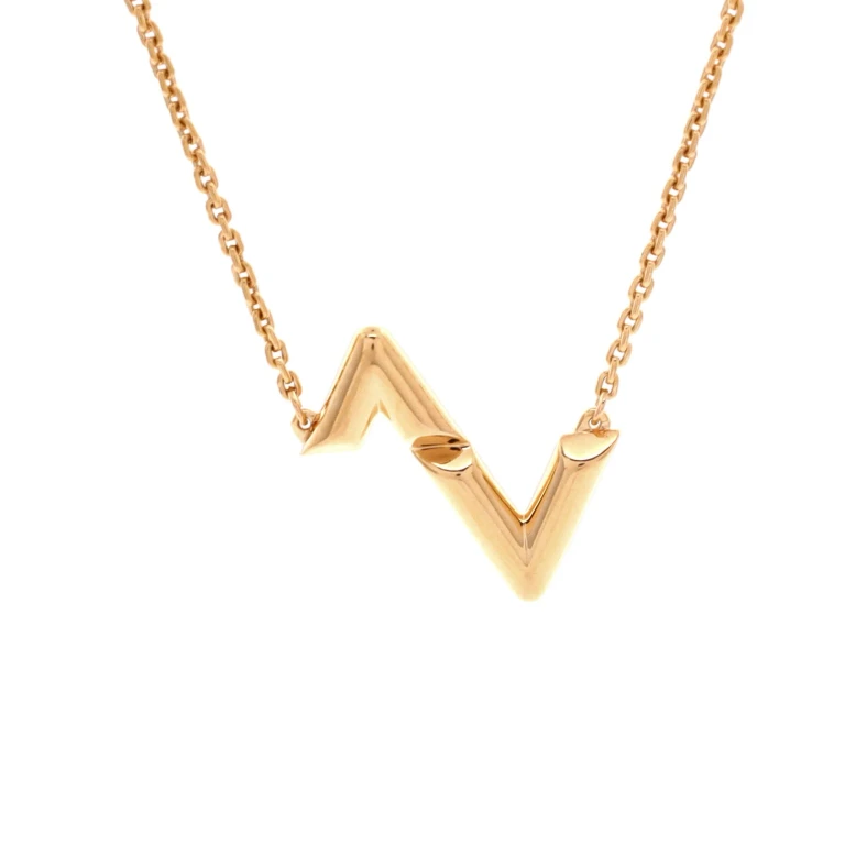 LV Volt Upside Down Pendant Necklace 18K Rose Gold