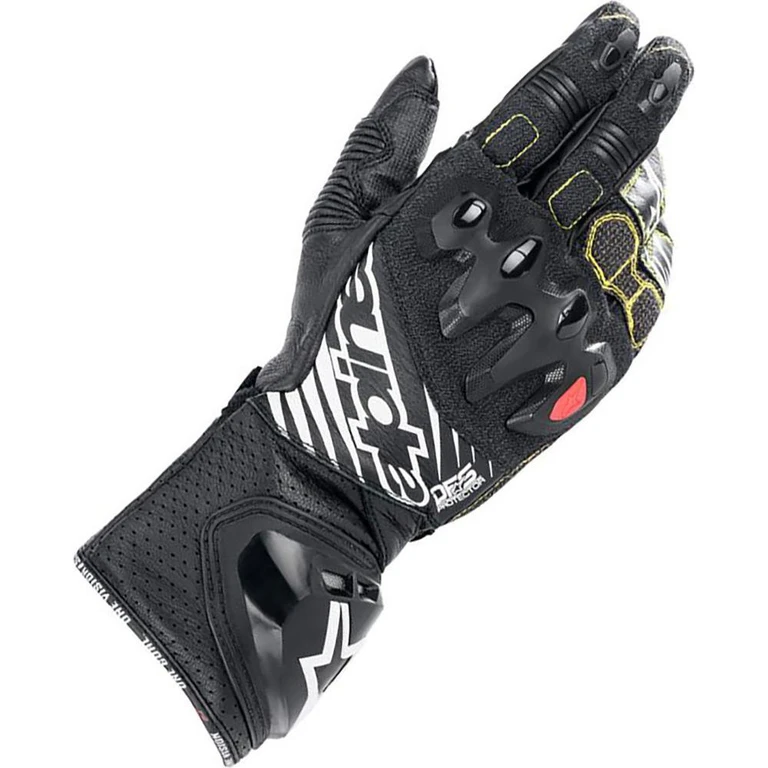 GP Tech V2 Leather Motorcycle Gloves 3XL Black White