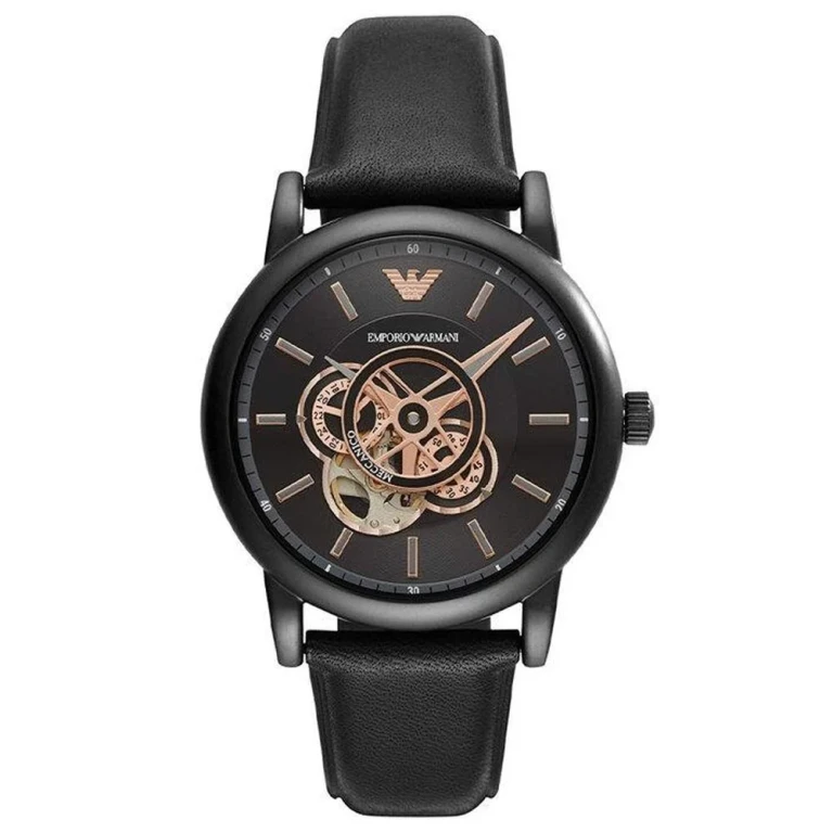 AR60012 Sport Classic Luigi Black Dial Leather Band Mens Watch